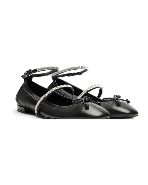 Stuart Weitzman Schoenen ,Zwart ,Leer Ballerina's Met Kristallen in het Black