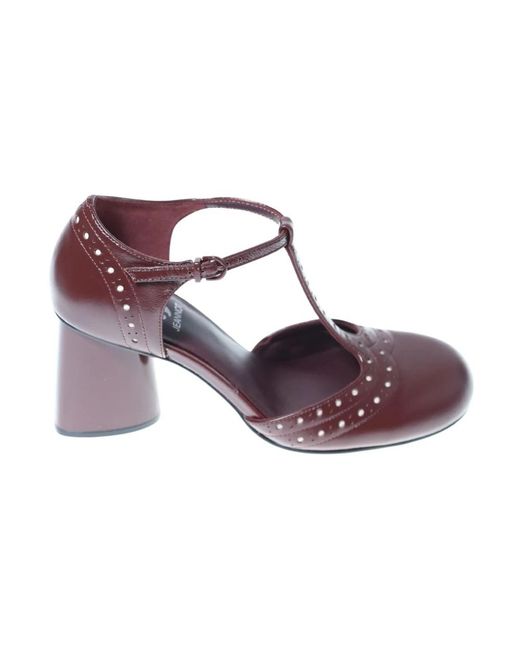 Jeannot Purple Bordeaux Leder High Heels