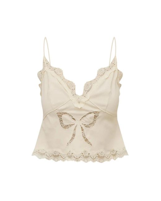 Sleeveless Tops LoveShackFancy de color Natural