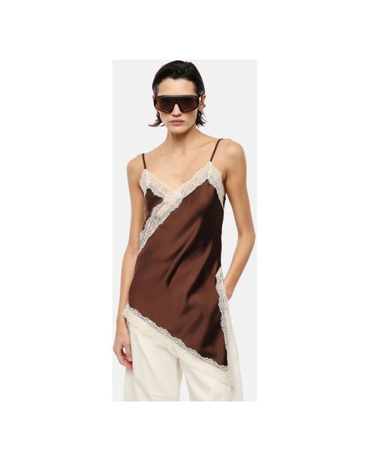 Imperial Brown Sleeveless Tops