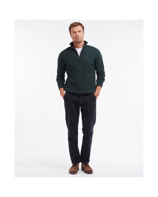 Essential Lambswool Half Zip Mid Olive Barbour de hombre de color Green