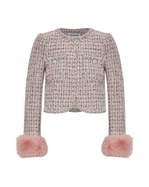 Self-Portrait Pink Tweed Jackets