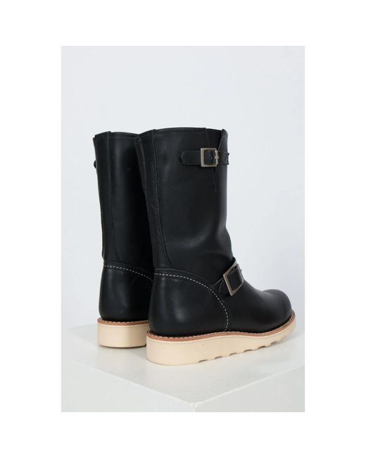 Red Wing Schoenen ,Zwart ,Leer Klassieke Engineer Boots in het Black