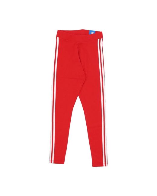 Adidas Fitness ,Rood ,Polyester Stripes Strakke Legging Better Scarlet in het Red