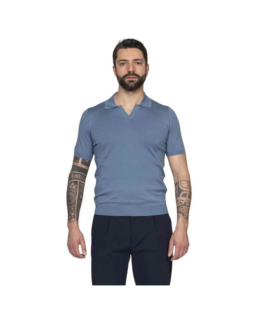 Mauro Ottaviani Polo Buttonless in Blue für Herren