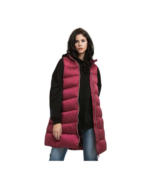 Save The Duck Jassen ,Rood ,Polyester Puffer Vest in het Red