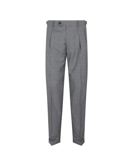 BERWICK  1707 Retro Woll Chino Hose Mittelgrau in Gray für Herren
