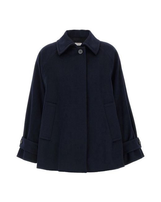 Alberto Biani Blue Single-Breasted Coats