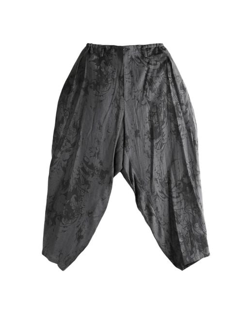 Yohji Yamamoto Gray Wide Trousers for men