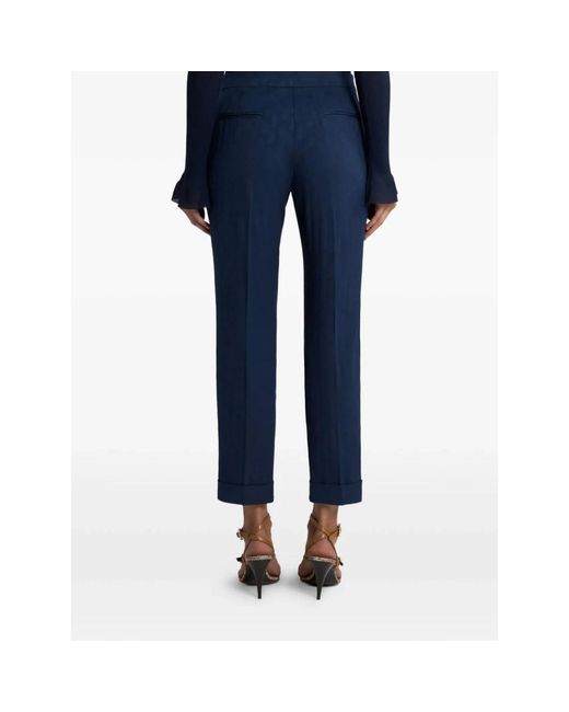 Etro Cotton Elastane Pants in het Blue