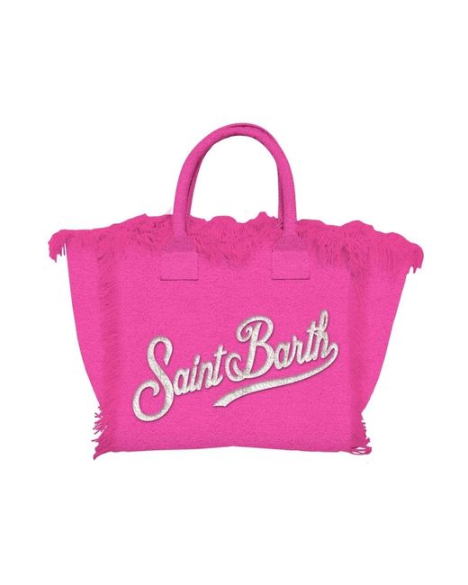 Mc2 Saint Barth Pink Colette schwamm handtasche mit fransen