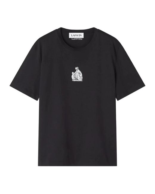 Lanvin Tops ,Zwart ,Katoen Mother And Daughter T-Shirt in het Black voor heren