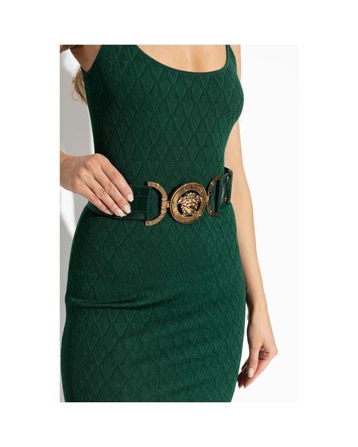 Versace Accessoires ,Groen ,Leer Medusa '95 Croco-Effect Riem 6 Cm in het Green