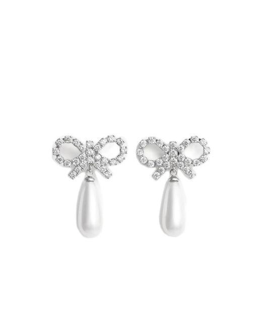 Earrings Self-Portrait de color White