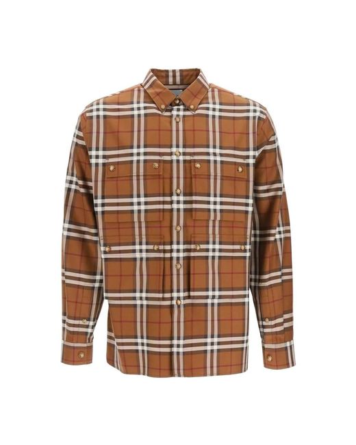 Burberry Brown Casual Shirts for men