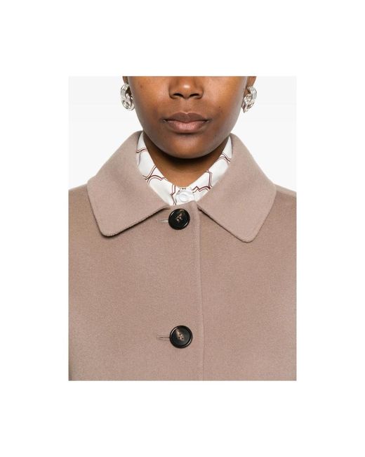 Max Mara Single-Breasted Coats in het Brown