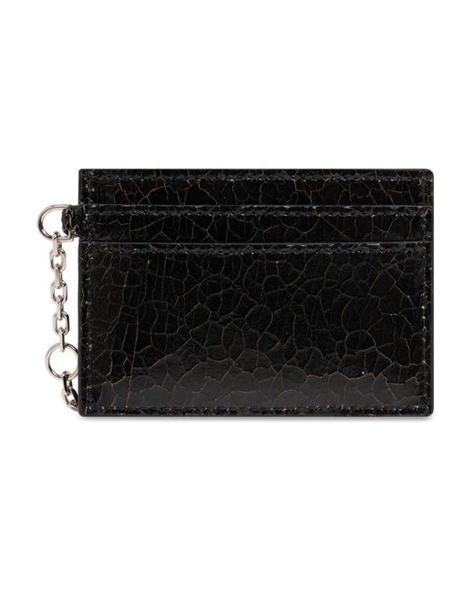 Alexander McQueen Black Textured Leather Card Holder for men