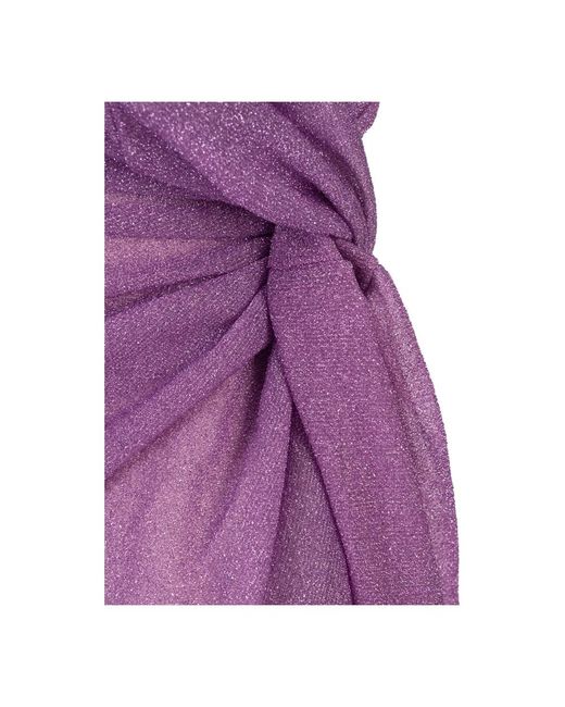 Oseree Purple Lila lumiere one-shoulder midi kleid