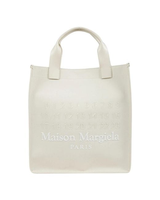 Maison Margiela Weiße Baumwoll-Vertikale Cabas-Schultertasche in Natural für Herren