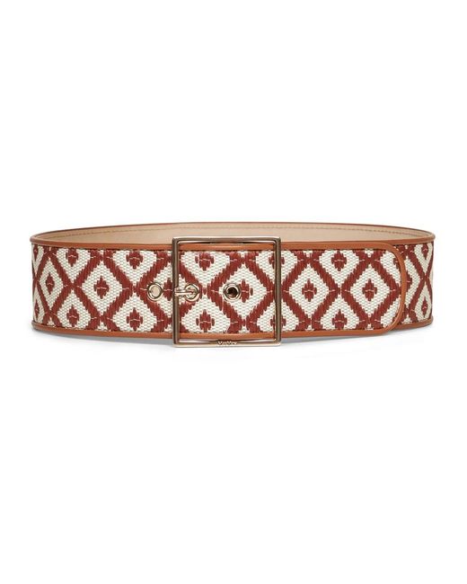 Max Mara Riem Met Raffia-Effect in het Pink