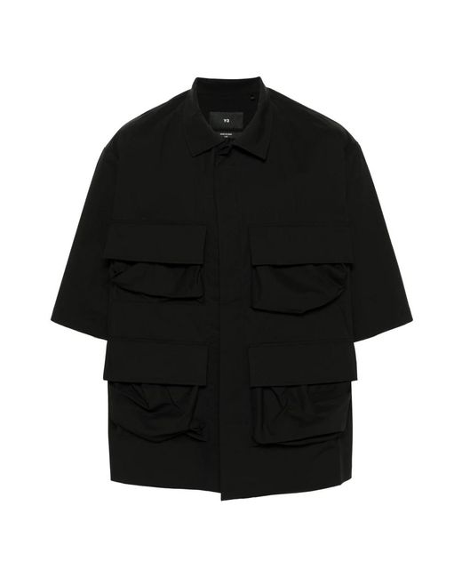 Short sleeve camicie di Y-3 in Black da Uomo