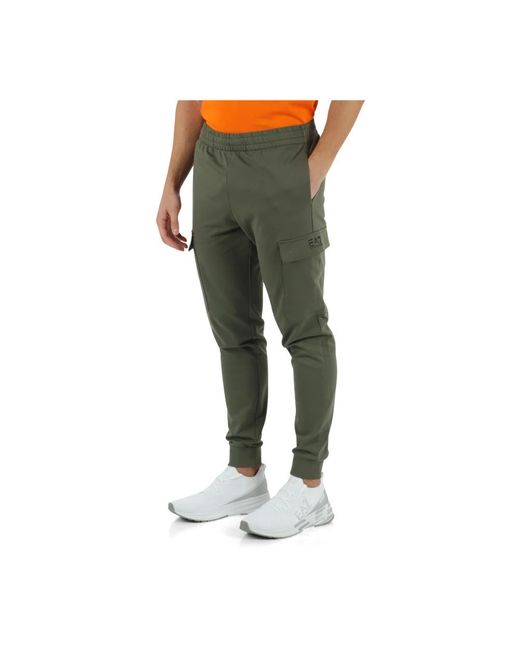 EA7 Green Slim-Fit Trousers for men