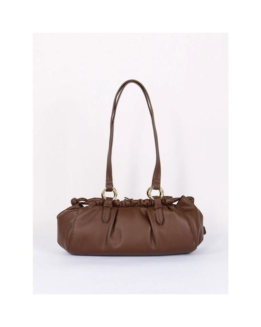 Gaelle Paris Brown Shoulder Bags