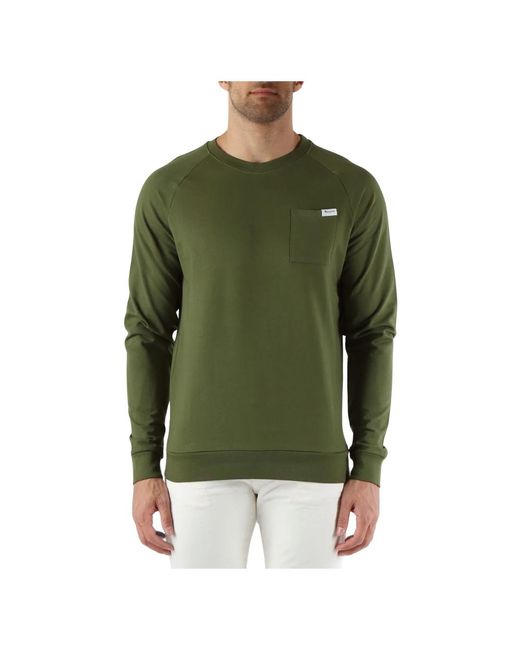 Aquascutum Baumwoll-crewneck active pocket sweatshirt in Green für Herren
