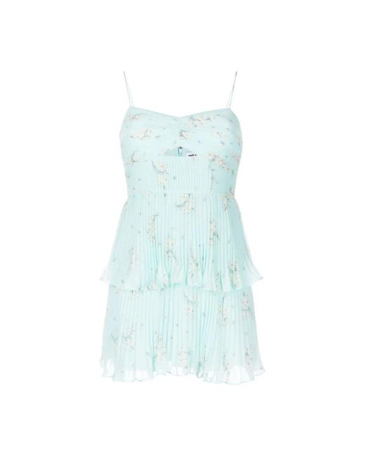 Self-Portrait Blue Blau blumiges elegantes mini kleid