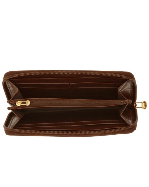 The Bridge Accessoires ,Bruin ,Leer Bruin Leren Portemonnee Met Ritssluiting in het Brown