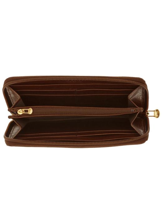 The Bridge Accessoires ,Bruin ,Leer Bruin Leren Portemonnee Met Ritssluiting in het Brown