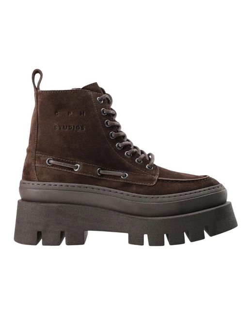 COPENHAGEN Brown Lace-Up Boots