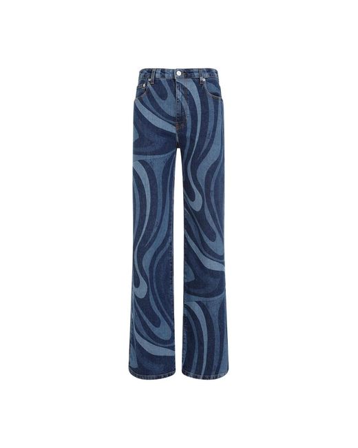 Wide trousers Emilio Pucci de color Blue