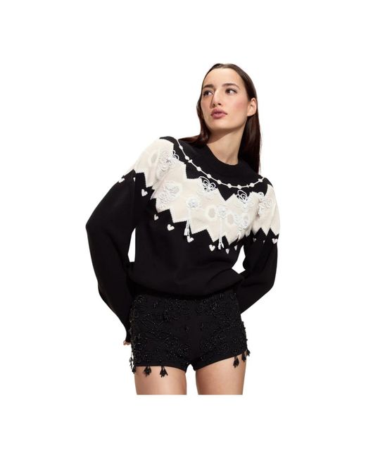 Round-Neck Knitwear Cynthia Rowley de color Black