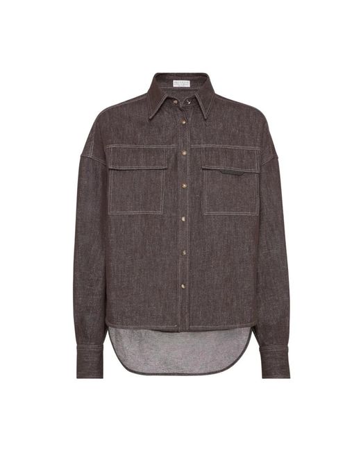 Shirts di Brunello Cucinelli in Gray