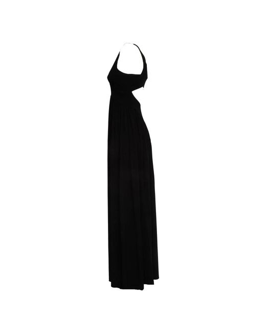 Sportmax Black Panino Cut Out Draped Midi Dress