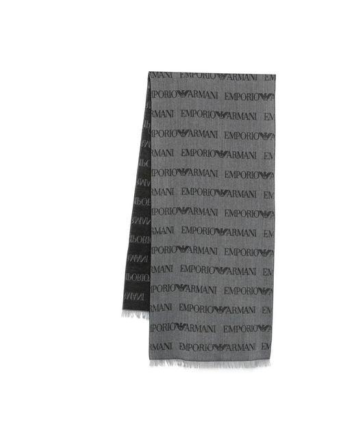 Emporio Armani Gray Winter Scarves for men
