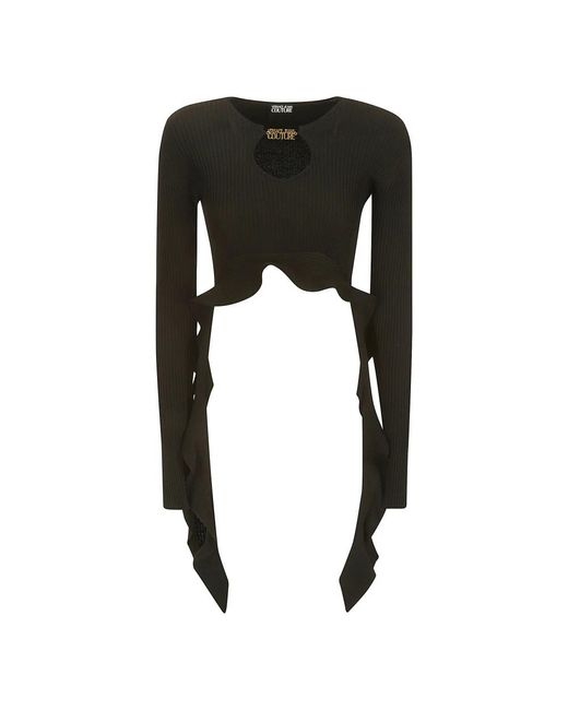 Versace Black Long Sleeve Tops