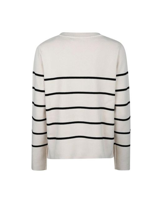 SELECTED White Round-Neck Knitwear