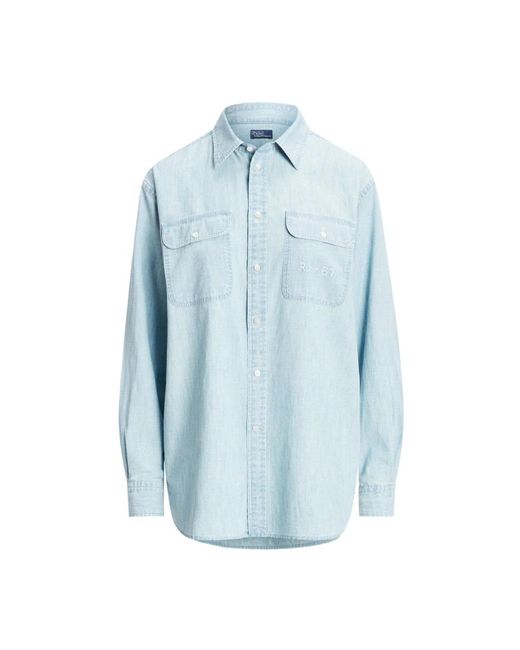 Camicia denim ricamata di Ralph Lauren in Blue