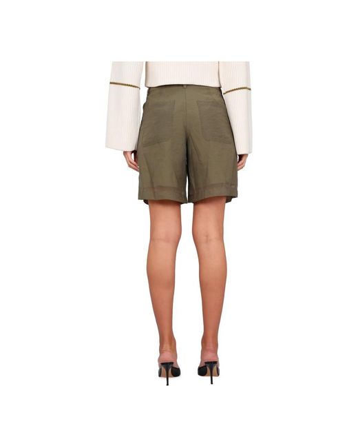 Helmut Lang Green Short Shorts