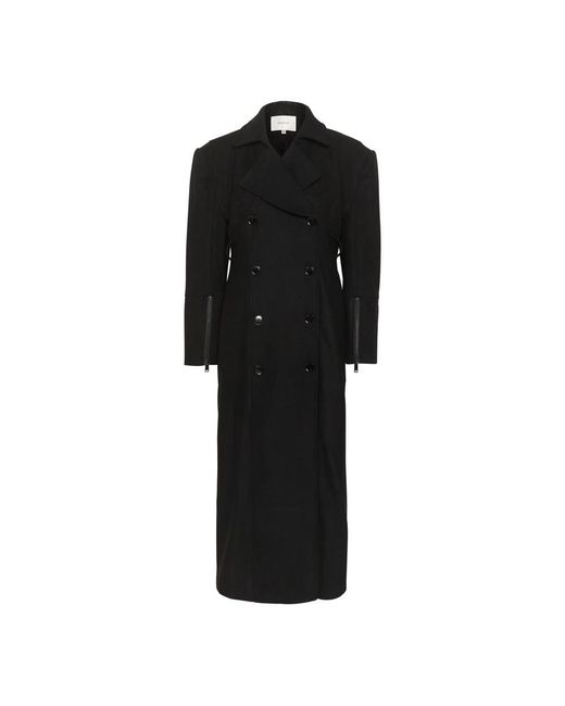 Gestuz Jassen ,Zwart ,Stijlvolle Zwarte Jas Met Slimme Details in het Black