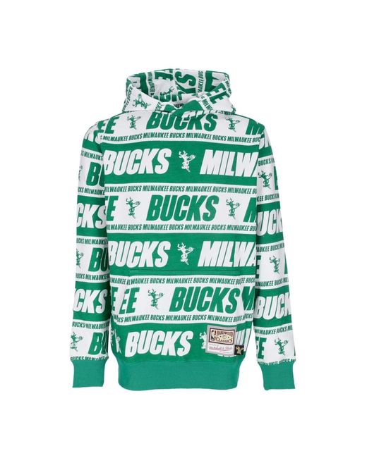 Mitchell & Ness Hoodies & Sweatvesten ,Groen ,Katoen Nba Teamwrap Hardwood Classics Hoodie in het Green voor heren