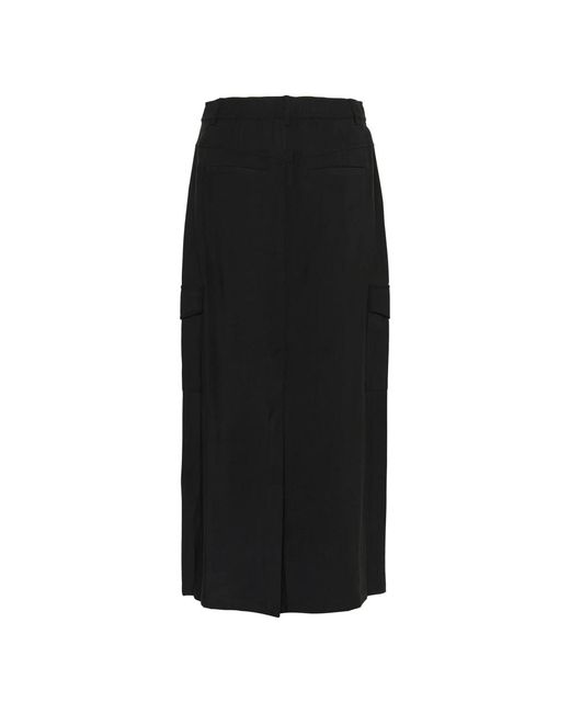 Cream Rokken ,Zwart ,Polyester Pitch Rok Met Achtersplit in het Black