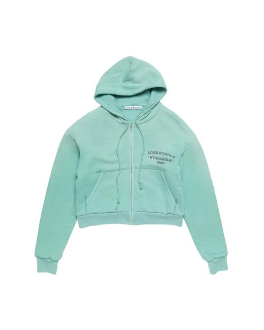 Acne Sprayed Zip Hoodie in het Green