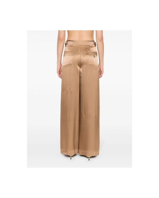 Alberta Ferretti Brown Wide Trousers