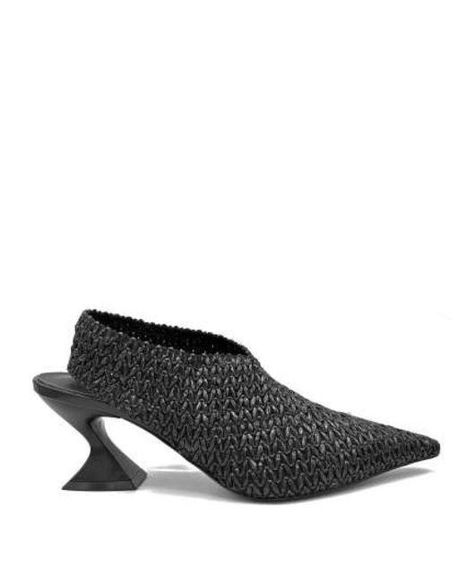 Jeannot Slingback Van Raffia in het Black