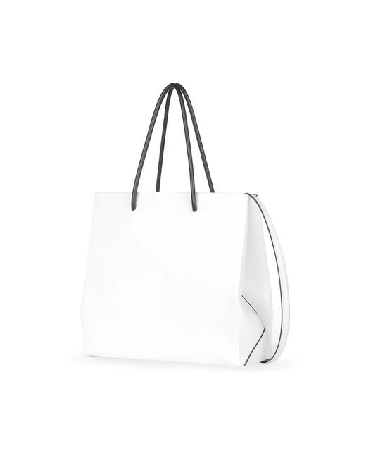 Moschino White Tote Bags