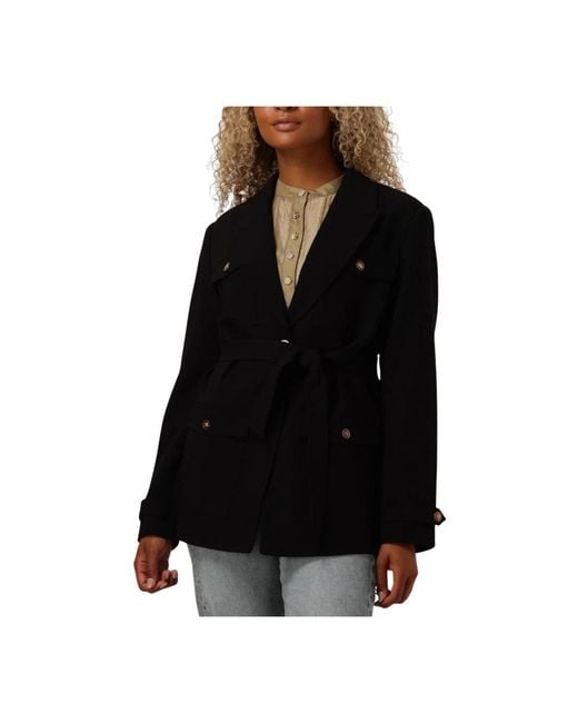Aaiko Jassen ,Zwart ,Leer Noa R Pes 345 Blazer in het Black