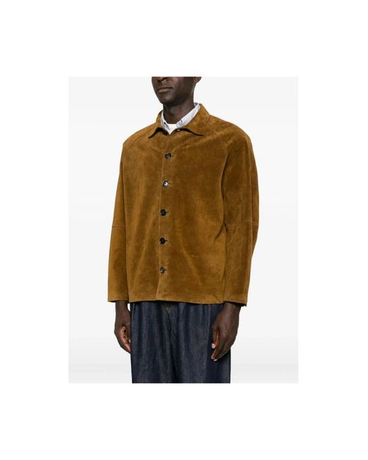 Studio Nicholson Brown Leather Jackets